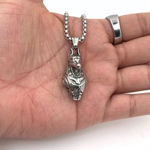 Collar de Acero de Titanio con Colgante del Dios Perro Anubis Egipcio para Hombre, Uso Diario 216080 - Product Image 4