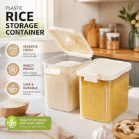 Balanced Food-grade Plastic Rice Storage Container Home Use Nordic Style Kitchen Insect-Proof Moisture-Proof Sealed Large