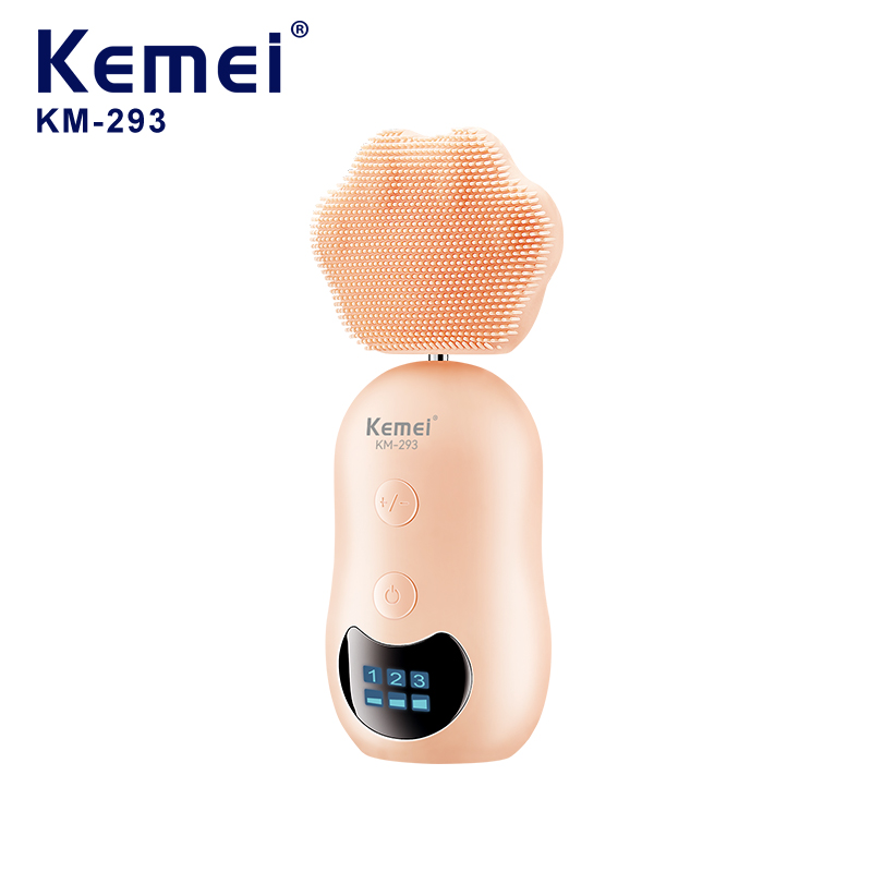 Kemei Высококачественная Профессиональная женская электрическая Очищающая щетка для лица, km-293 очищающий массаж 2 в 1 со светодиодным экраном