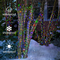 Guirlande lumineuse LED de Noël alimentée par piles 3AA, étanche, pour extérieur/intérieur, ligne verte encre, guirlande lumineuse décorative