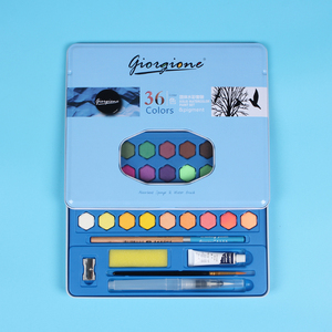 Giorgione – Coffret de 36 couleurs de peinture <span class=keywords><strong>aquarelle</strong></span> solide en boîte métallique avec cadeaux offerts pour la peinture sur papier et toile - Product Image 2