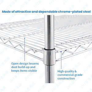 Étagère de Rangement en Acier à 4 Niveaux d'Usine, Unité d'Étagères en Fil Chromé, Racks de <span class=keywords><strong>Garage</strong></span> en Métal, Étagère en Fil pour Chambre, Étagère de Cuisine - Product Image 3