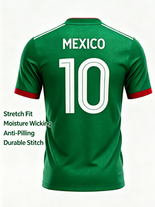 Camiseta de Fútbol de México <span class=keywords><strong>El</strong></span> Tri, Jersey Nacional de Poliéster de Secado Rápido, Uniforme Personalizado con Estampado, Ropa Deportiva para Fanáticos, Hombres y Mujeres - Product Image 2