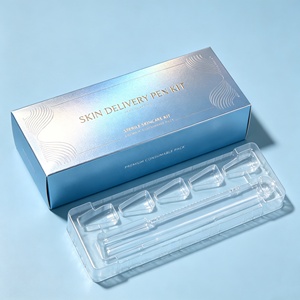 Caja de Embalaje de Papel Reciclable para Bolígrafos Desechables con Logotipo Holográfico Personalizado, Bandeja de Plástico para 5 Bolígrafos - Product Image 4