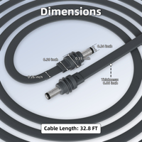 5M 16,4FT Flaches Stromkabel für Starlink Mini, flaches, wasserdichtes DC-Verlängerungskabel für Fahrzeug, Wohnmobil, Outdoor-Camping