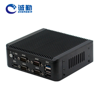 Moins cher Celeron J1900 Nano Mini Pc Dual Lan Quad Core 4 COM 6 * USB VGA DDR3 X86 Linux Barebone Desktop Thin Client Mini PC