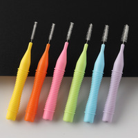 Brosse interdentaire en forme de I avec cure-dent souple pour nettoyer les dents, avec capuchon, en vrac, emballage personnalisé pour les soins bucco-dentaires