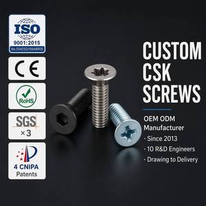 Vis sur mesure CSK M3 M4 M5 M6 M8 M10 M12 M14 M16 à tête fraisée, à six pans creux, Torx, Phillips, fendue, à tête plate, vis de machine OEM ODM - Product Image 3