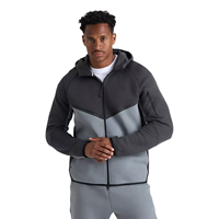 Veste cardigan zippée de sport et de loisirs en gros, sweat-shirt de sport tricoté à capuche coupe-vent en coton aéré pour l'entraînement