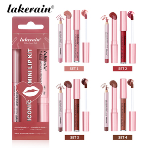 Lakerain ชุดลิปสติกเนื้อแมท + <span class=keywords><strong>ลิ</strong></span><span class=keywords><strong>ป</strong></span>กลอส + <span class=keywords><strong>ลิ</strong></span><span class=keywords><strong>ป</strong></span>กรอส3 In1ของขวัญสำหรับแต่งหน้าลิปกลอสกันน้ำออกแบบได้ตามต้องการ - Product Image 1