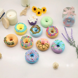 Bombes de bain personnalisées en forme de donut, au sel effervescent, en vrac, mignonnes, pour le bain et le nettoyage, avec impression par transfert thermique - Product Image 1