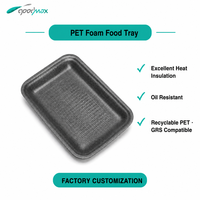 Barquette en plastique mousse PET 100% recyclable pour viande congelée, emballage pratique pour la restauration rapide
