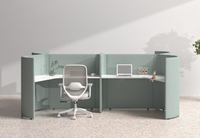 Poste de travail acoustique modulaire autoportant pour deux personnes, isolation phonique, cabine de bureau pour le travail indépendant du personnel