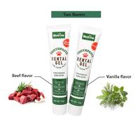 LOGO PERSONNALISÉ Soft Deep Teeth Tongue 4 en 1 Vanille Bœuf 360 °   Kit de soins dentaires pour animaux de compagnie, kit de brosses à dents pour chien, kit de brossage des dents pour chat
