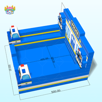 Piscine gonflable pour enfants Airfunpro en PVC, pour l'extérieur et l'intérieur, avec un thème bleu vif, capacité maximale 500 kg