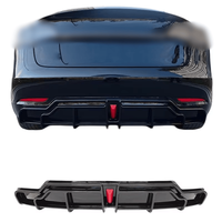 Kit carrosserie noir brillant et motif carbone ABS, comprenant lèvre avant, diffuseur arrière, spoiler et aileron latéral, compatible Tesla Model 3 2017-2022