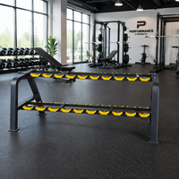 Support de rangement pour haltères en gros, 2 niveaux, 10 paires, en forme de A, jaune, anti-rayures, pour salle de sport commerciale et usage domestique