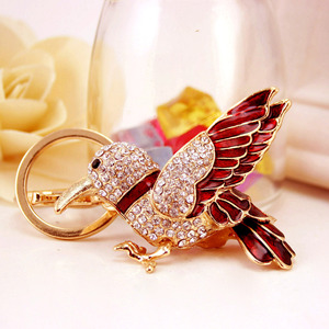 Cute Rhinestone Crystal Bird Creative Jewelry Keyring Keychain Animal Metal Pendant Key Chain Women Bag Charm Best Gift