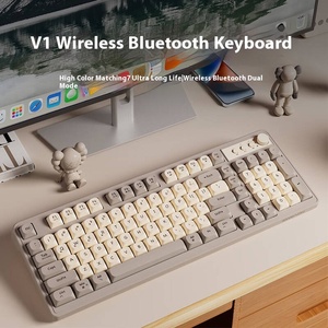 2024 Hot Bán EWEADN V1 kích thước đầy đủ RGB Backlit lộng lẫy không dây tri-chế độ bàn phím cơ khí Xách Tay USB Kailh phương tiện truyền thông núm - Product Image 5