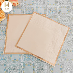 Gold Edged Colored Square Paper Napkins 330cmx330cm For Wedding Hotel Restaurant Party Use - Product Image 1