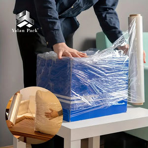 גליל אריזה שקוף של יאלנפק, 50 ק\\\"ג, 500 מטר, 20 מיקרון, גליל ג'מבו מפלסטיק לאריזת משטחים, סרט מתיחה שקוף מסוג LLDPE - Product Image 1