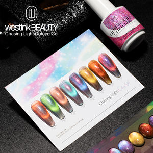 Yeni renk kovalayan ışık kedi göz jeli toptan ücretsiz örnek Oem sihirli kedi göz tırnak jeli lehçe 15ml - Product Image 1