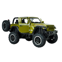 Modèle de voiture miniature en métal à l'échelle 1:24, Wrangler Rubicon, jouet avec effets sonores et lumineux, action de recul, 4 portes ouvrables, grandes roues, tout-terrain, pour garçons
