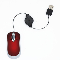 Mouse Mini portabel dapat ditarik USB berkabel dapat dilacak secara optik Mouse anak-anak untuk Laptop & penggunaan kantor tersedia dalam stok