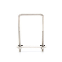 Ensemble de colliers de serrage en U carrés en acier inoxydable 304, finition naturelle, norme GB, support de fixation d'angle droit pour tubes carrés