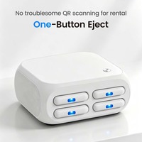 Cargador de Escritorio Comercial sin Red, Ultra Bajo Costo, Sin Pantalla, Sin GPS, Módulo 4G de 10W, 4 Ranuras, Kiosco de Alquiler de Powerbank Compartido