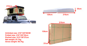 อุปกรณ์ตั้งแคมป์บนหลังคารถสำหรับ2-3คนอุปกรณ์ตั้งแคมป์บนหลังคา ABS อลูมิเนียมแข็ง - Product Image 3