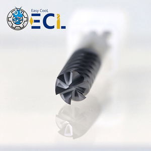 Fresa de carburo de tungsteno ECL de 4 filos sin recubrimiento con base plana para mecanizado CNC - Product Image 2