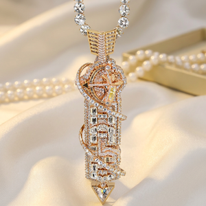Collier pendentif en argent 925 plaqué or avec moissanite VVS, breloque pendentif VVS taille brillant rond, bijoux personnalisés pour fête hip-hop - Product Image 4