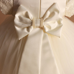 <span class=keywords><strong>Abito</strong></span> <span class=keywords><strong>Bianco</strong></span> per Bambina, Produzione all'Ingrosso a Prezzo di Fabbrica, Vestito da Cerimonia per Bambine con Fermaglio per Capelli Gratuito - Product Image 3