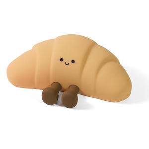 Creative Croissant-Shaped Small Silicone Night Light Tap Control Bedroom & Desktop Atmosphere Decoration <b>Lamp</b> - Product Image 5