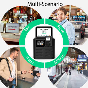 محطة شحن بنك الطاقة بتقنية NFC بـ 6 فتحات مع شعار وإعلان لكشك التأجير المشترك في المراكز التجارية والمطارات - Product Image 4