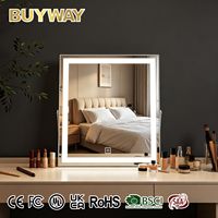 Miroir de maquillage LED Hollywood avec variateur d'intensité, miroir minimaliste pour chambre à coucher, coiffeuse et salle de bain d'hôtel, cadre en fer