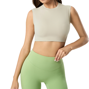 Débardeur de yoga et de Pilates sans dos pour femmes, nouveau design, bretelles larges, Dyfne pour compression, séchage rapide, 100% polyester, coupe ajustée - Product Image 4