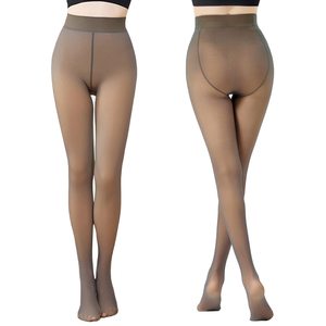 Зимние колготки 300 г с высокой талией сексуальные полупрозрачные колготки на флисовой подкладке дышащие плотные прозрачные леггинсы чулки - Product Image 2