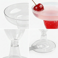 Gobelet jetable à pied en PS pour mousse, vin, champagne, desserts de fête, usage aviation, vente en gros, fabricant