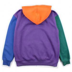 Sudadera con capucha Unisex de alta calidad 100% de algodón anticontracción Bloqueo de color personalizado Bordado Corte de color dividido Coser Bloque multicolor - Product Image 2