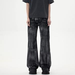 2025 American High Street Vibe Waxed Denim Men's <b>Boot</b> Cut Washed Distressed Straight-Leg Cleanfit Summer <b>Lightweight</b> Woven Pants - Product Image 6