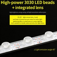 Barre lumineuse LED 12V SMD3030 en aluminium double face blanc chaud pour enseigne publicitaire personnalisable, étanche, certifiée ROHS, dimmable, Ra80