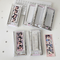 Album photo PVC 4 panneaux Fashion Silver Star Life 4-Cut, livre de rangement pour autocollants photo, porte-cartes photo K-Pop pour collectionneurs