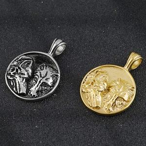 Collar Vikingo con Colgante de Cabeza de Lobo, Amuleto de Cultura Religiosa, Joyería de Acero Inoxidable para Hombre, Collares Unisex con Diseño Animal - Product Image 2