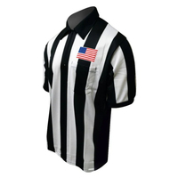 Maillot d'arbitre de football personnalisé à manches longues, uniformes rayés noir et blanc, chemise d'arbitre de football pour hommes et femmes avec drapeau américain
