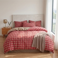 Parure de lit de luxe 4 pièces toutes saisons en stock usine – Housse de couette et draps doux et respirants pour la maison – Vente en gros OEM ODM