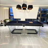 2025 Billard en verre intelligent personnalisé en usine Meilleures tables de billard 7ft 8ft 9ft Table de sous-soccer extérieure pour enfant