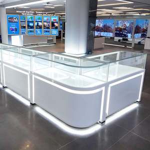 Armoire à bijoux en bois avec porte miroir coulissante pleine longueur, éclairage LED, présentoir pour les vitrines de centres commerciaux et de magasins - Product Image 5