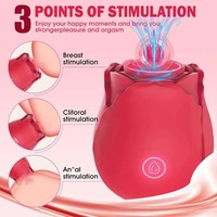 Jouet vibrant en forme de rose rechargeable par USB pour femmes, lavable, étanche, avec 10 vitesses, jouets sexuels en forme de rose